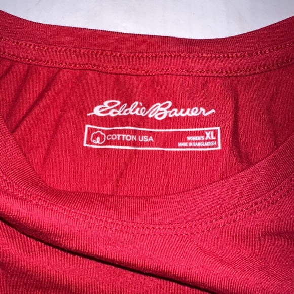 Eddie Bauer Graphic T-shirt Womens XL Red Cotton Tee Short Sleeve Logo Cotton - Picture 5 of 7